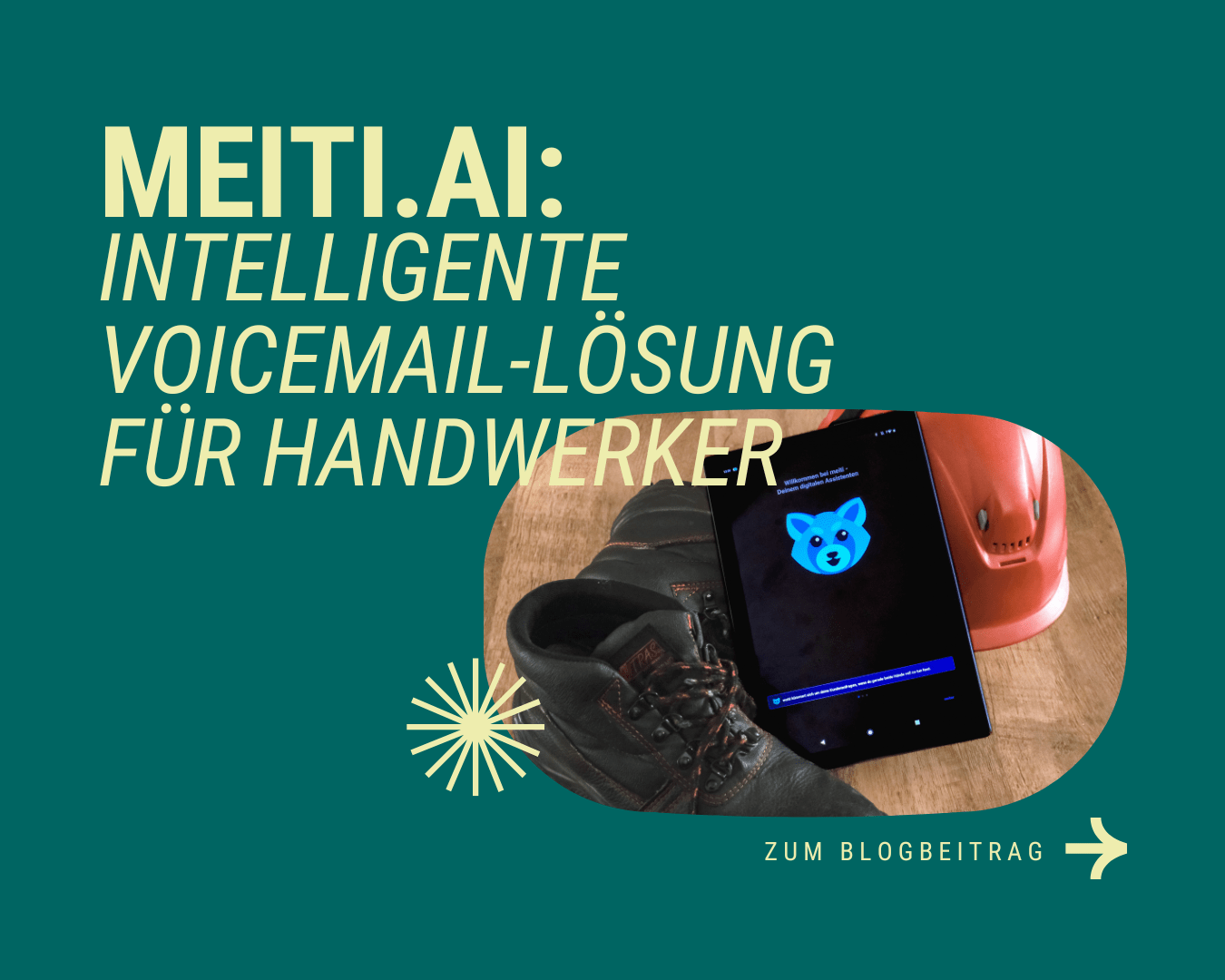 Titelgrafik zur KI-Voicemail meiti.ai für Handwerker mit intelligenter Anrufannahme