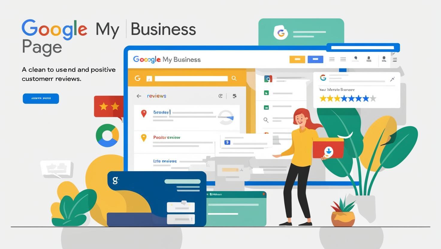 Google My Business Oberfläche mit Unternehmensprofil, Bewertungen und Google Maps Eintrag