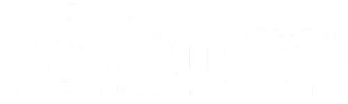 Avenoso Logo der Perückenwerkstatt in weißer Farbvariante